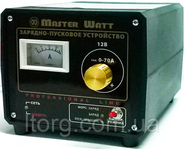 Пускозарядний пристрій Master Watt для автомобільних акумуляторів 12 В 70 А 3-режимний (хутро. амперметр)