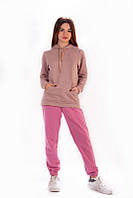 Спортивные штаны для девочек-подростков / двунитка 164, темно-розовый