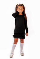 Платье для девочек | Французский трикотаж 158, черный