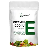 Microingredients Vitamin E , витамин Е (Альфатокоферол ), 200 капс