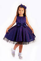 Нарядное платье для девочки / люрекс 2-3, темно-фиолетовый