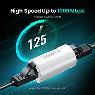 Ethernet-адаптер RJ45 на RJ45 UGREEN Anti-Thunder сплітер мама-мама з'єднувач патч-кордів (чорний) NW116, фото 4