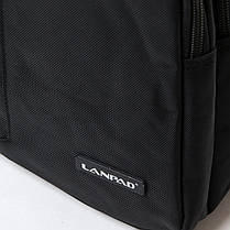 Сумка нагрудна бананка чорна слінг crossbody через плече тканинна на два відділи Lanpad 82037, фото 4