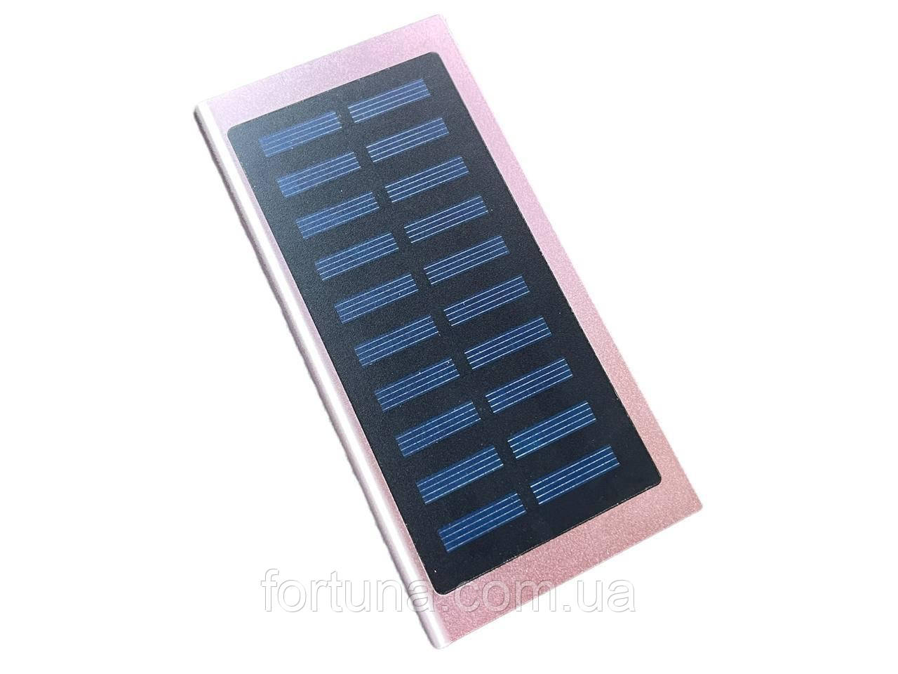 Повербанк на сонячній батареї Power Bank 20000 mAh fast charging Pink Solar Power, фото 1
