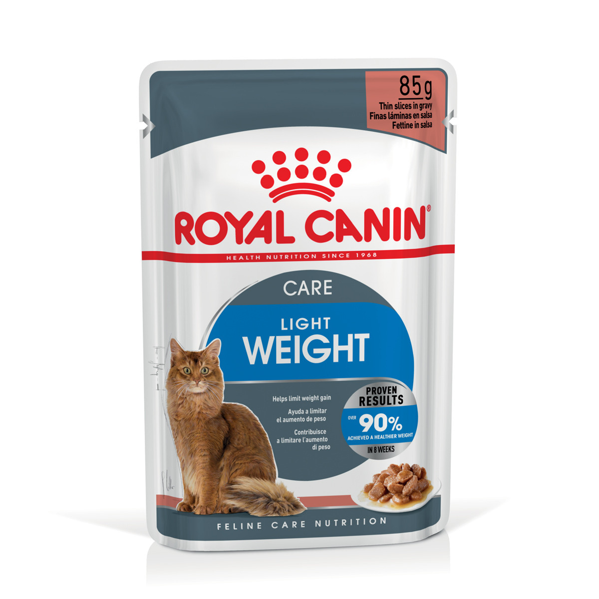 Вологий корм для дорослих котів ROYAL CANIN LIGHT WEIGHT CARE шматочки в соусі 85 г,  від набору зайвої ваги