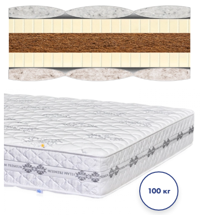 Матрац Коко-Латекс-Лайт 11 см 160*200 серія Преміум, фото 1