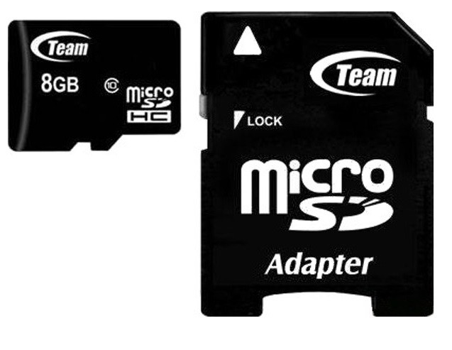 Картка пам'яті MicroSDHC 8GB Class 10 Team + SD-adapter (TUSDH8GCL1003)