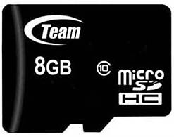 Картка пам'яті MicroSDHC 8 GB Class 10 Team + SD-adapter (TUSDH8GCL1003)