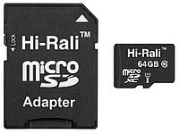 Карта памяти MicroSDXC 64GB Class 10 Hi-Rali + SD-adapter (HI-64GBSDCL10-01)