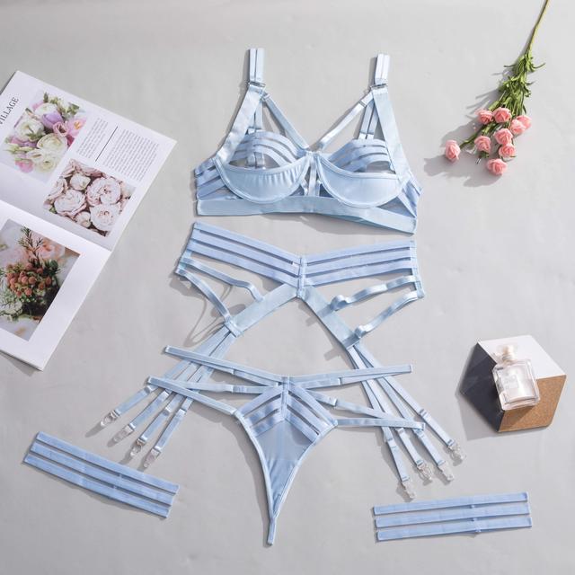 Купить Откровенный комплект белья лиф с косточками, пояс с подтяжками ...