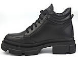 Черевики шкіряні на хутрі Жіноче взуття великих розмірів 40-44 COSMO Shoes Dia Black BS, фото 5