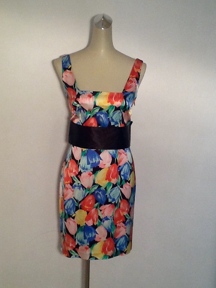 Плаття жіноче літнє A&B коктейльне стрейч атлас з бантом кольорове приталене по фігурі яскраве стильне, фото 1