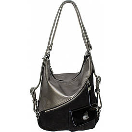 Сумка-рюкзак жіноча стильна з натуральної замші та еко шкіри 30x32x14см