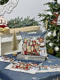 Скатертина на Новорічний стіл "Колядники" 160 х 250 см., гобелен, золотий люрекс, фото 7