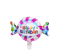 Фольгований міні-шар Happy Birthday цукерка 25х33 см