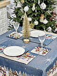 Серветка пыд прибори Новорічна 17х18 см. гобеленова з золотим люрексом, фото 5