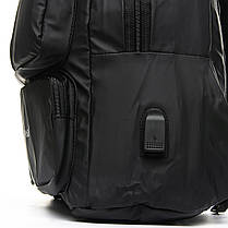 Рюкзак шкільний підлітковий чорний міський для хлопчика 5-11 клас на два відділи 45х30х18 см Lanpad 2218, фото 3