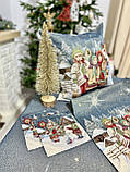 Серветка пыд прибори Новорічна 17х18 см. гобеленова з золотим люрексом, фото 6