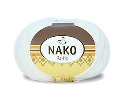 Nako BOHO (Нако БОХО) № 208 білий (Шкарпеткова пряжа, нитки для в'язання)