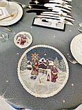 Серветка сервірувальна, Новорічна, кругла гобеленова Ø10 см., фото 4
