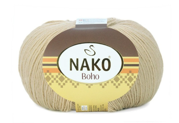 Nako BOHO (Нако БОХО) №12534 кремовий (Шкарпеткова пряжа, нитки для в'язання), фото 1