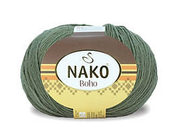 Nako BOHO (Нако БОХО) № 12537 зелений (Шкарпеткова пряжа, нитки для в'язання)