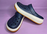 Кроксы сабо crocs Full Force Navy синие на платформе