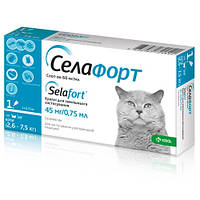 Селафорт спот-он, 45 мг/0,75 мл, для кошек весом 2,6 7,5 кг, 1 пипетка