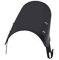 Вітрове міцне скло для мотоцикла під круглу фару (висота 185мм) чорне