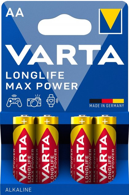 Батарейки лужні АА Varta LONGLIFE MAX POWER AA LR6 4008496105946