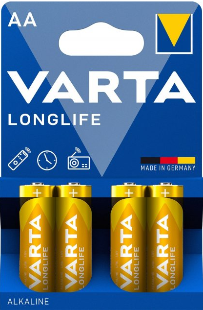 Батарейки лужні АА Varta LONGLIFE AA LR6 4008496525157