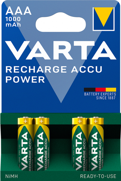 Акумулятор Varta Rechargeable Accu AAA 1000 mAh BLI4 Ni-MH R2U 4008496594375