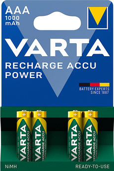 Акумулятор Varta Rechargeable Accu AAA 1000 mAh BLI4 Ni-MH R2U 4008496594375