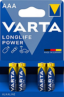 Батарейки щелочные ААА Varta LONGLIFE POWER AAA LR03 бл4 4008496559749