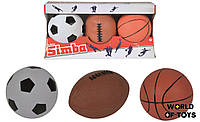 Игровой набор мячей "3 игры", 9-10 см, Simba, 3+ | 7352005