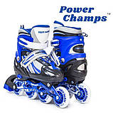 Ролики дитячі розсувні Power Champs Blue Синій (розмір 29-33), фото 8