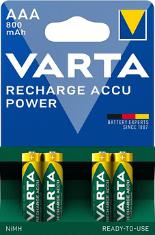 Акумулятор Varta Rechargeable Accu AAA 800 mAh BLI4 Ni-MH R2U 4008496550616