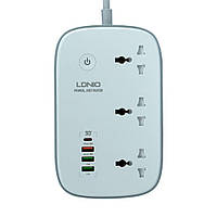 Сетевой Удлинитель LDNIO SCW3451 3 ports / PD / 3USB / 1 QC 3.0 / 1 Type-C / WiFi, White