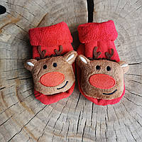 Дитячі новорічні носочки з оленятком и розмір 0-12 міс