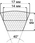 Ремінь профіль В(Б)-1300 MEGADYNE Basis китай