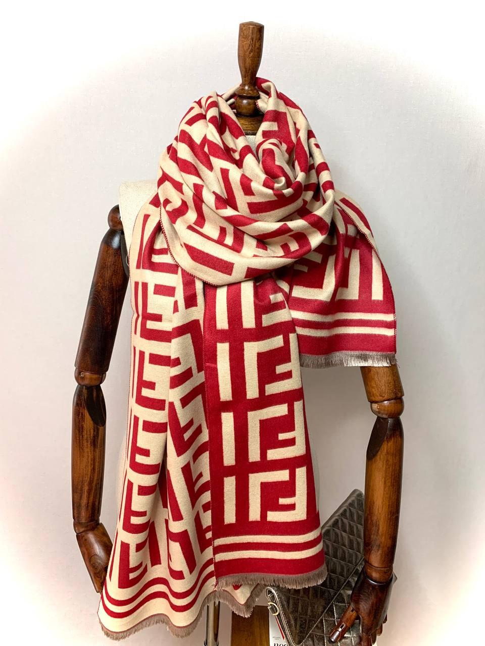 Теплий кашеміровий палантин Feel 180*70 см червоний