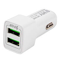 Автомобильное зарядное устройство Emy MY-20 2USB 2.4 А 12 Вт + кабель microUSB White (MY-20-MUW)