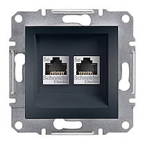 Розетка комп'ютерна Schneider Electric EPH4400171 Asfora, антрацит, пластик, фото 3