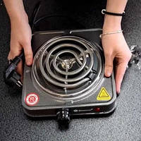 Електрична настільна плита одна конфорка Domotec 5801 MS зі спіральним тіном 1000 Вт з 5 режимами нагрівання