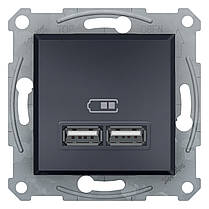 Розетка USB Schneider Electric EPH2700271 Asfora, антрацит, пластик, фото 3