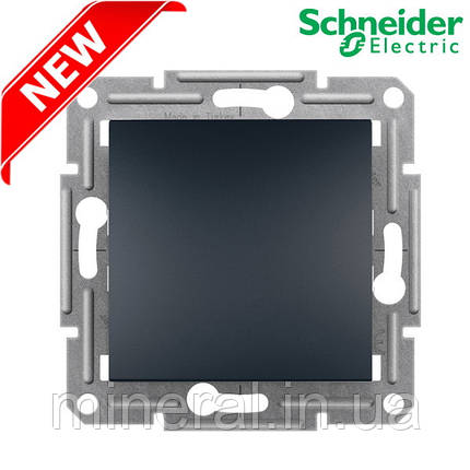 Перемикач прохідний 1-клавішний Schneider Electric EPH0400171 Asfora, антрацит, пластик, без підсвітки та індикації, фото 1