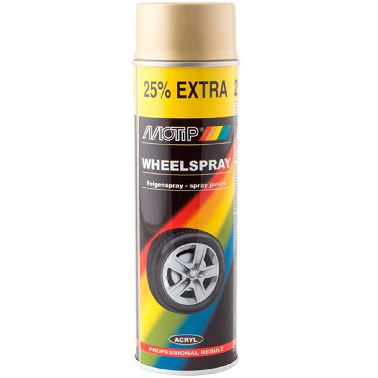 Фарба (емаль) для дисків Motip Wheelspray, 500 мл Аерозоль Золотистий