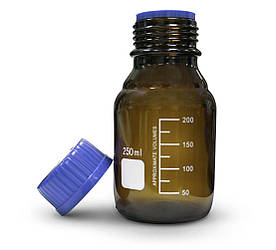 Бутель 250мл темне скло, гвинт. автоклав. кришка,ТС