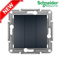 Выключатель 3-клавишный Schneider Electric EPH2100171 Asfora, антрацит, пластик, без подсветки и индикации