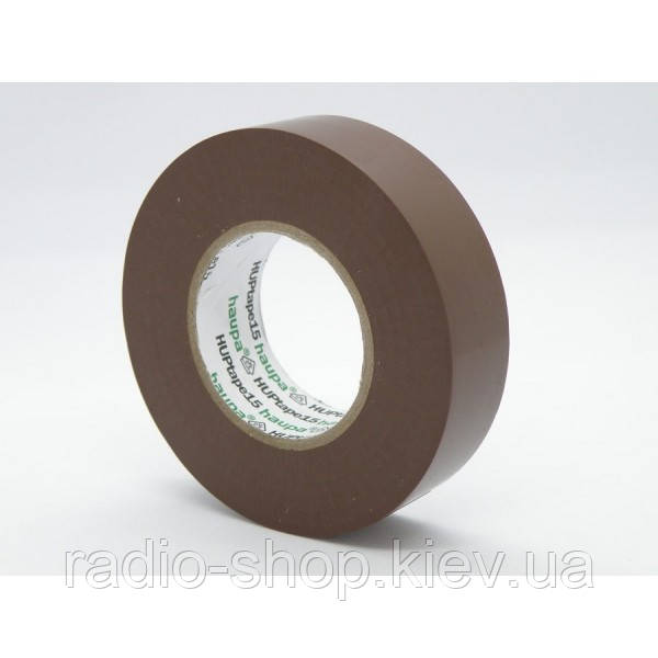 Ізострічка електротех. 0,2 мм.х19мм. 10ярд коричнева, фото 1